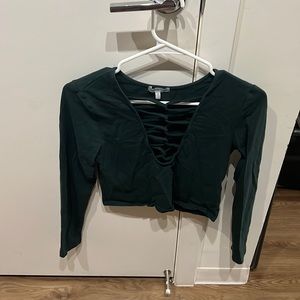 Charlotte Russe Cropped cross stitch top